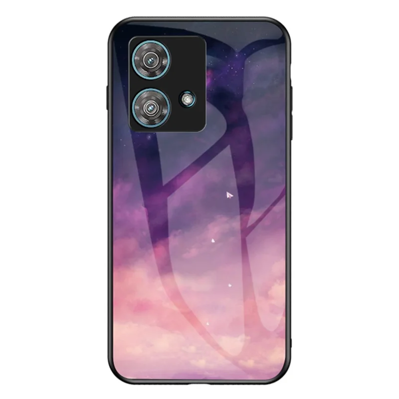 For Motorola Edge 40 Neo 5G Anti-Scratch Case Tempered Glass+PC+TPU Starry Sky Pattern Phone Shell - Dream Starry Sky
