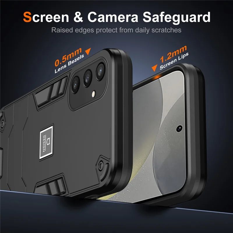 For Samsung Galaxy S24 Phone Case Dual Layer Soft TPU + Hard PC Protective Cover - Black