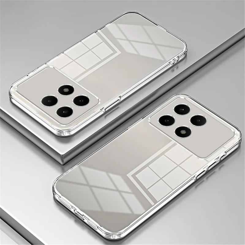 For Xiaomi Redmi K70E 5G / Poco X6 Pro 5G Cell Phone Case Soft TPU Electroplating Precise Lens Cutout Back Cover - Transparent