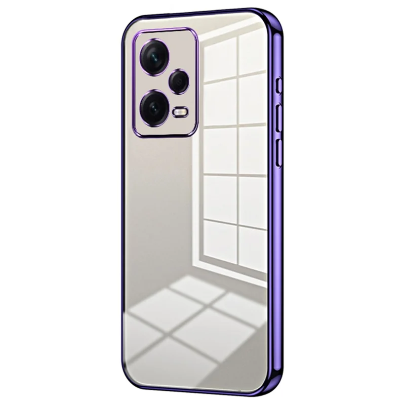 For Xiaomi Redmi Note 12 Pro+ 5G TPU Case Electroplating Precise Lens Cutout Back Shell - Purple