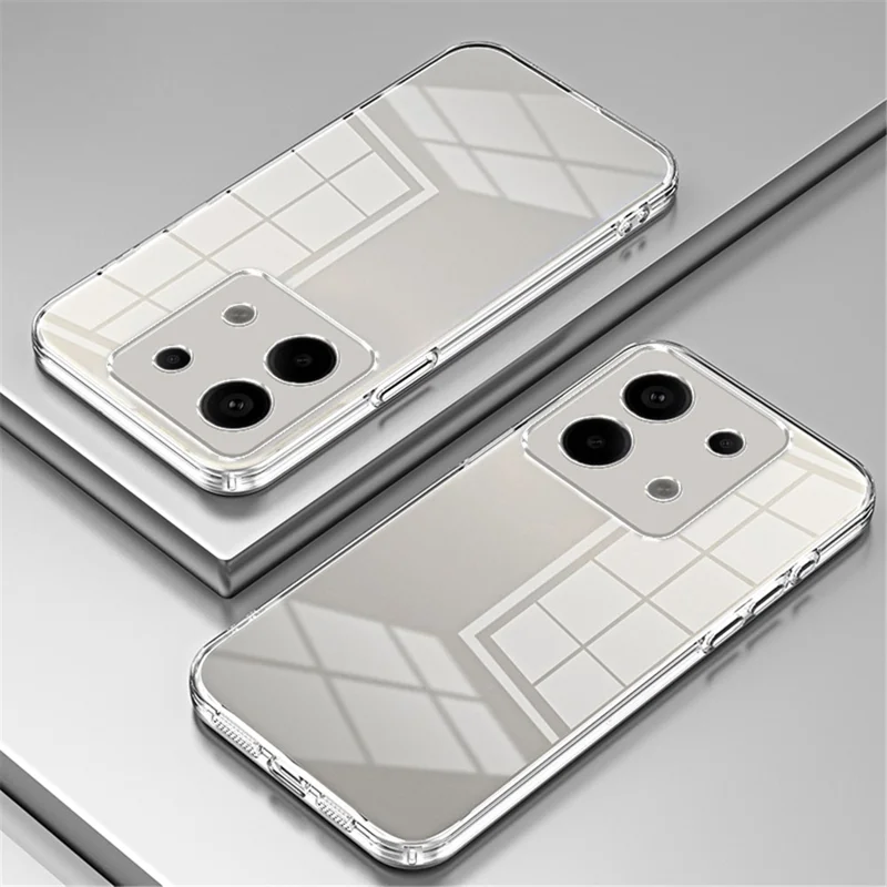For Xiaomi Redmi Note 13 Pro 5G / Poco X6 5G Case Stødfast TPU Elektropladeret Præcis Linsesnit Telefonbeskyttelse - Transparent