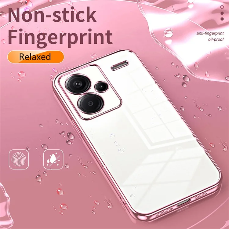 For Xiaomi Redmi Note 13 Pro+ 5G Case Crystal Clear Soft TPU Phone Shell with Precise Lens Cutout - Pink