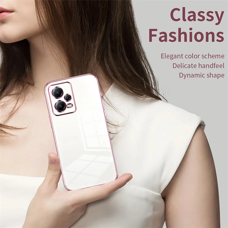 Pour Xiaomi Redmi Note 12 5G (Inde) / Poco X5 5G Étui Résistant aux Chutes Coupe de Lentille Précise Protecteur de Téléphone - Rose