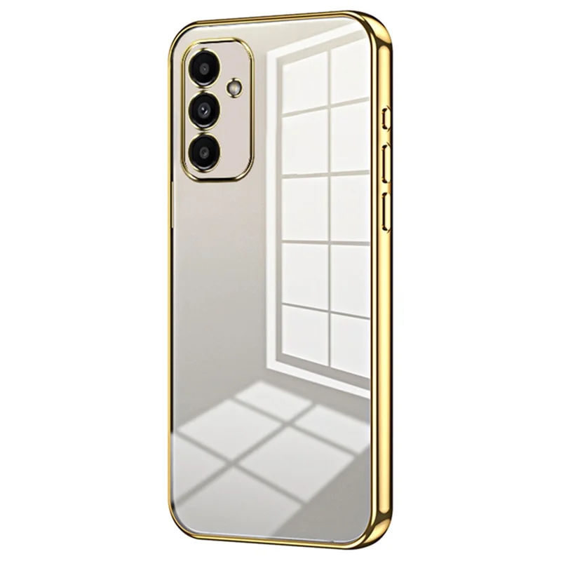 For Samsung Galaxy A14 5G / 4G Case Shockproof Crystal Clear Soft TPU Phone Back Protector - Gold