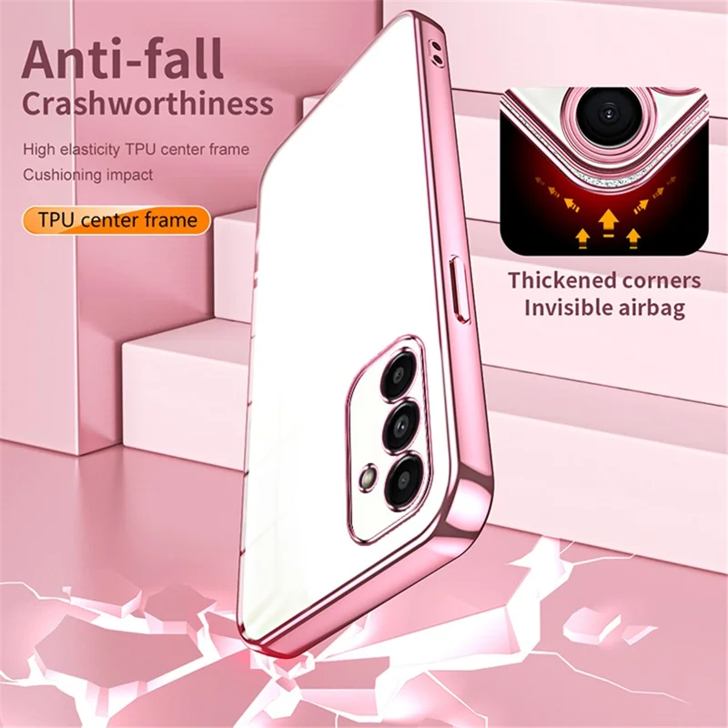For Samsung Galaxy A14 5G / 4G Case Shockproof Crystal Clear Soft TPU Phone Back Protector - Gold