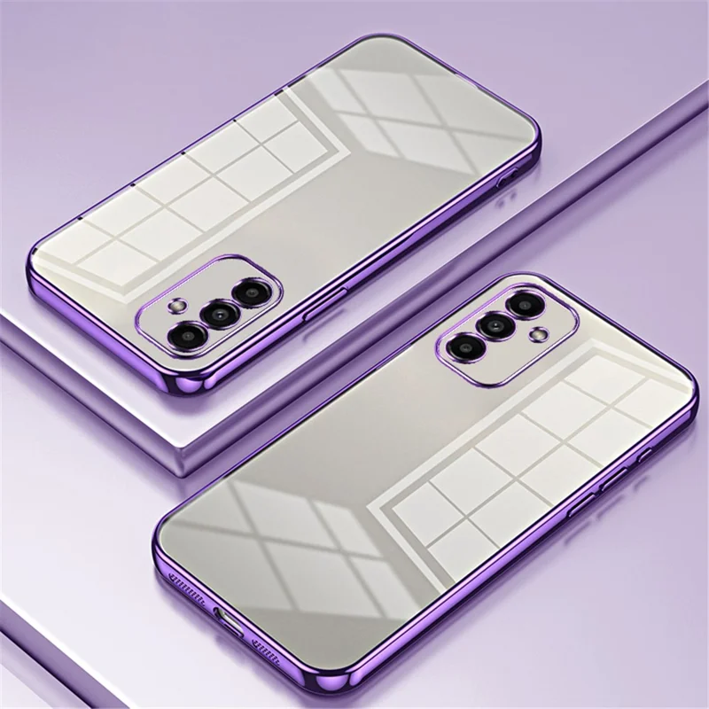 For Samsung Galaxy A14 5G / 4G Case Shockproof Crystal Clear Soft TPU Phone Back Protector - Purple