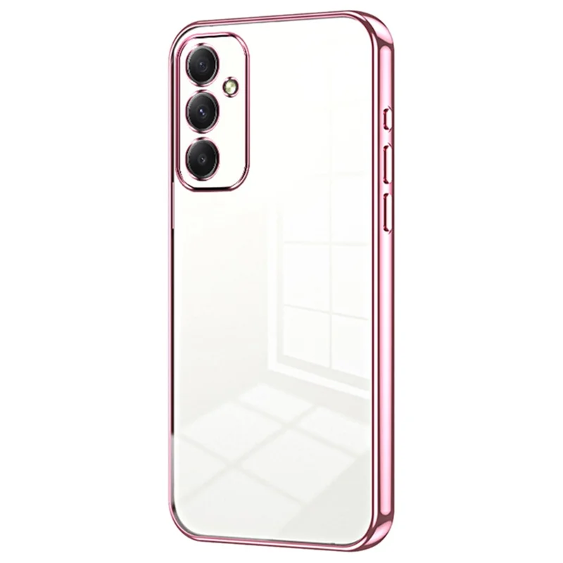 For Samsung Galaxy A34 5G Phone Cover Electroplated Precision Hole TPU Case - Pink