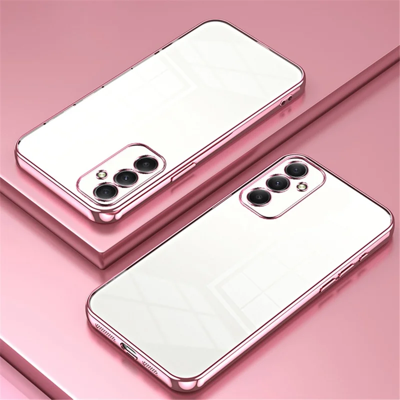For Samsung Galaxy A34 5G Phone Cover Electroplated Precision Hole TPU Case - Pink