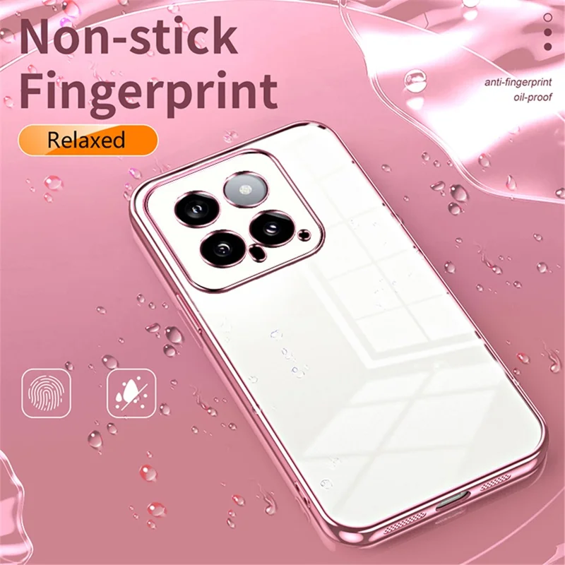 For Xiaomi 14 TPU Phone Case Electroplated Frame Protective Cover - Blue