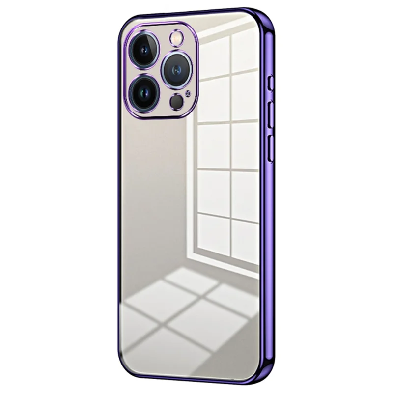 For iPhone 13 Pro Soft TPU Phone Case Precision Lens Cutouts - Purple