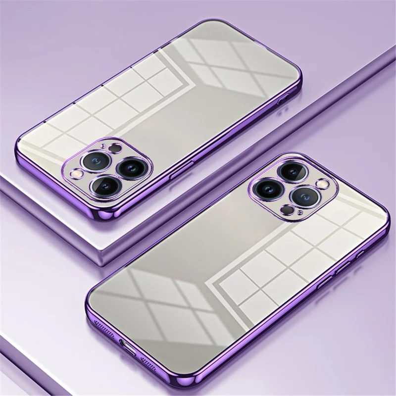 For iPhone 13 Pro Soft TPU Phone Case Precision Lens Cutouts - Purple