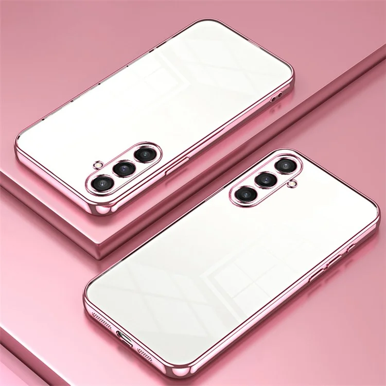 Per Samsung Galaxy S23 FE TPU Phone Cover Electroplated Precision Case - Pink
