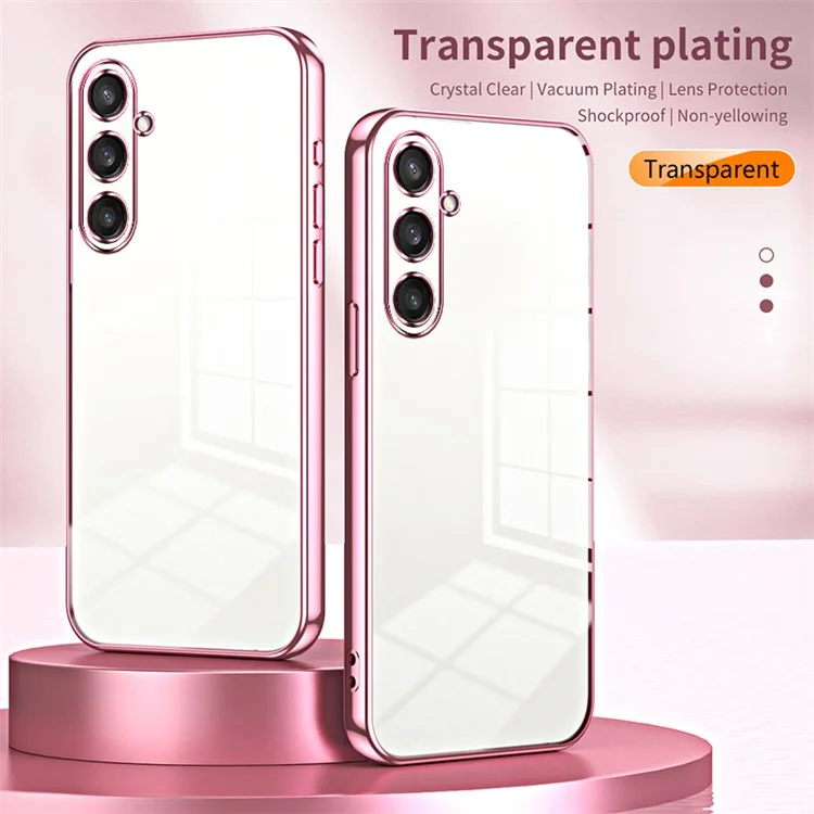 Per Samsung Galaxy S23 FE TPU Phone Cover Electroplated Precision Case - Pink