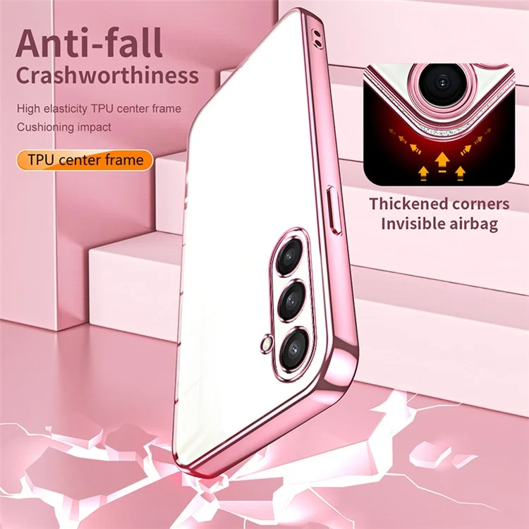 Per Samsung Galaxy S23 FE TPU Phone Cover Electroplated Precision Case - Pink