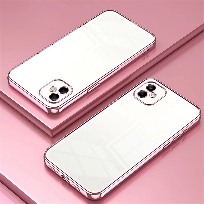 For Samsung Galaxy A05 4G Electroplate TPU Case Precision Cutouts Phone Cover - Pink