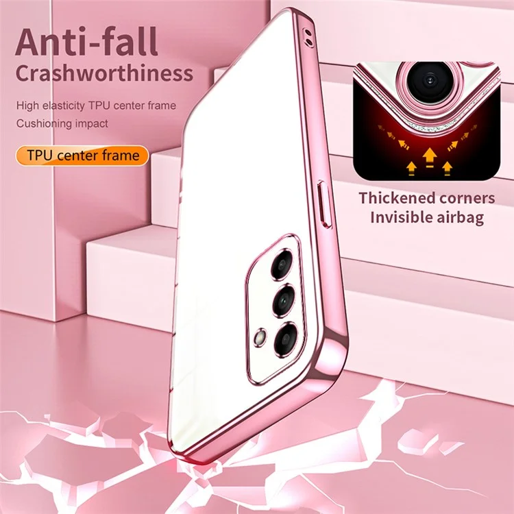 For Samsung Galaxy A05s 4G TPU Case Electroplating Shockproof Phone Shell - Pink