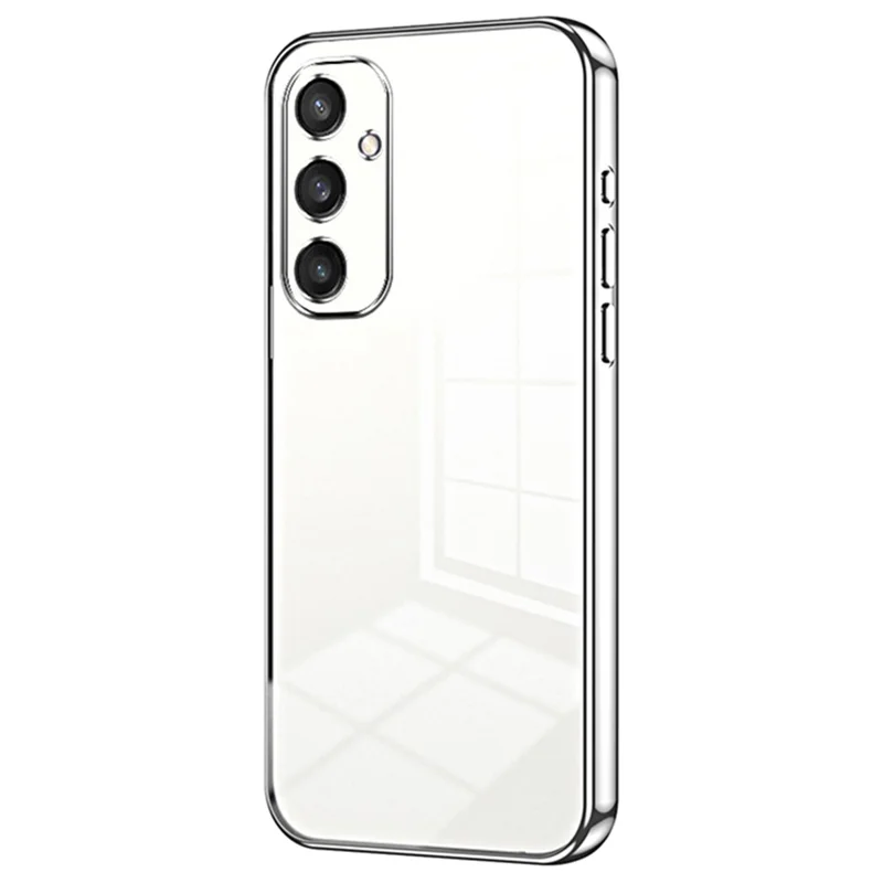 For Samsung Galaxy S24 Electroplating Case Anti-Fall TPU Phone Cover - Silver