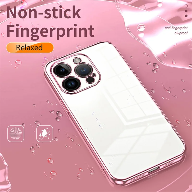 For iPhone 14 Pro TPU Case Electroplated Protective Slim Phone Cover - Transparent