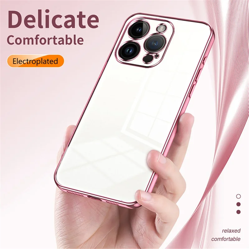 For iPhone 14 Pro TPU Case Electroplated Protective Slim Phone Cover - Transparent