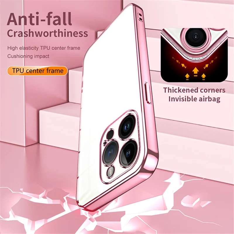 For iPhone 14 Pro TPU Case Electroplated Protective Slim Phone Cover - Transparent