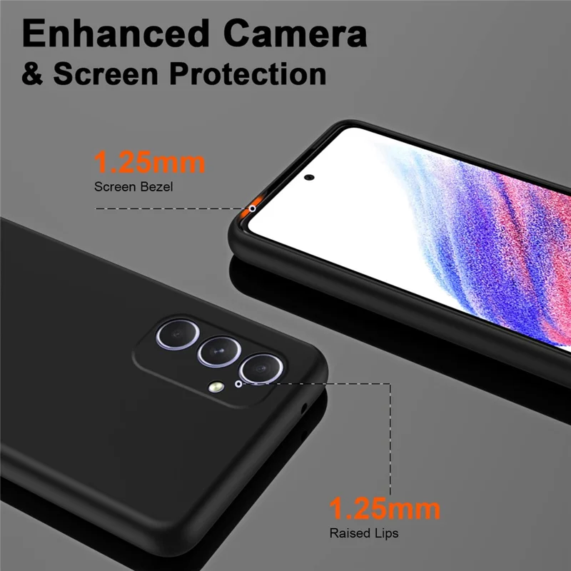 For Samsung Galaxy A55 5G Phone Case Rubberized TPU Cover 2.2mm Thickness - Black