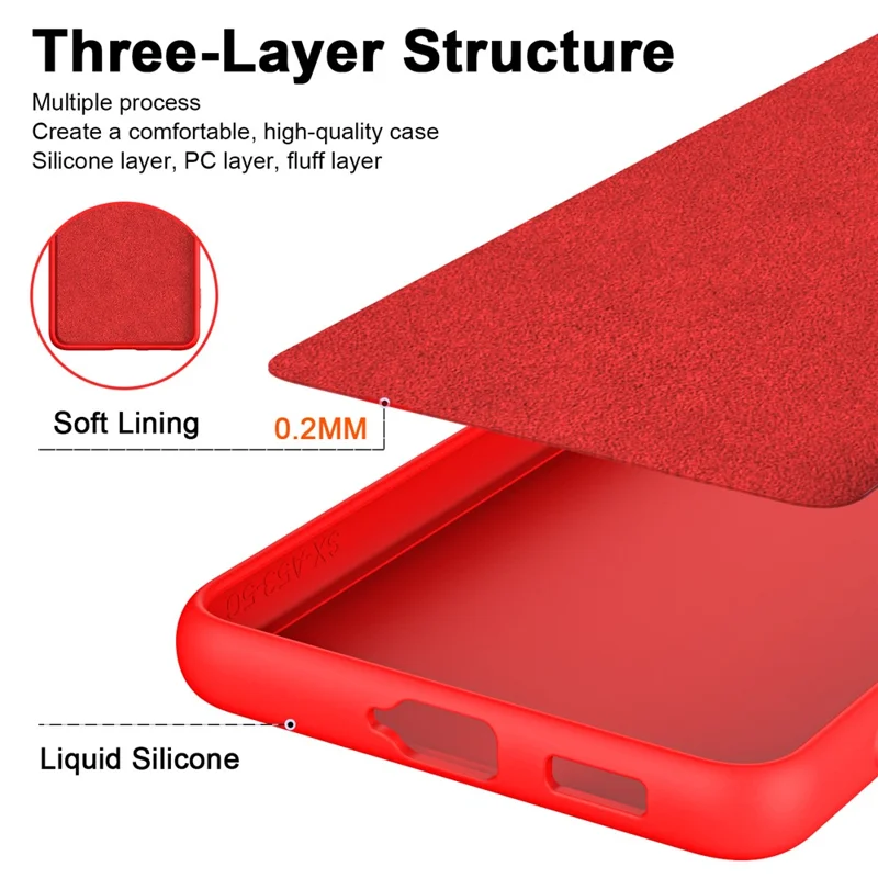 For Samsung Galaxy A55 5G Phone Case Rubberized TPU Cover 2.2mm Thickness Red Wholesale TVCMALL