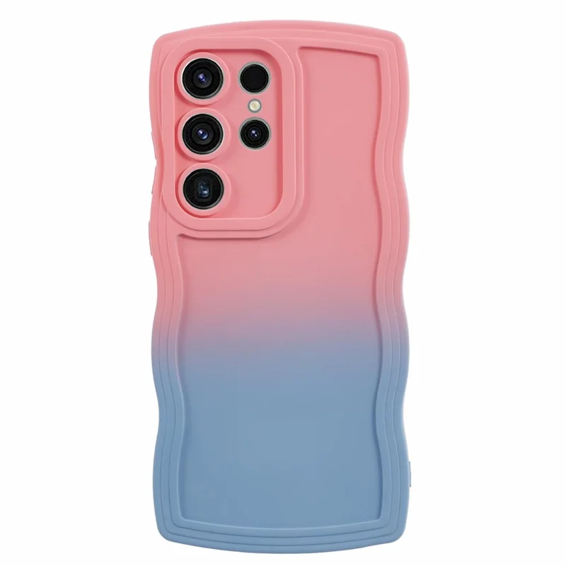 JTW Series for Samsung Galaxy S24 Ultra Wavy Edge TPU Case Dual-Side Rubberized - Pink+Sky Blue