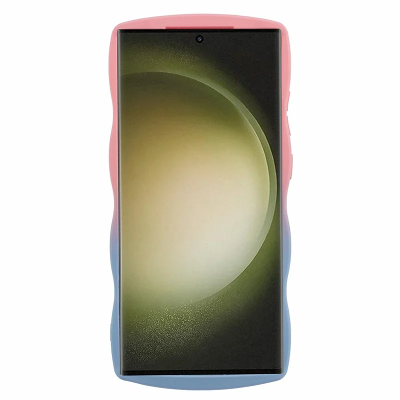 JTW Series for Samsung Galaxy S24 Ultra Wavy Edge TPU Case Dual-Side Rubberized - Pink+Sky Blue