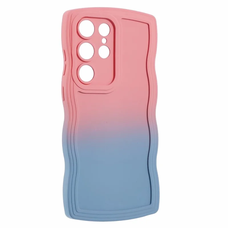 JTW Series for Samsung Galaxy S24 Ultra Wavy Edge TPU Case Dual-Side Rubberized - Pink+Sky Blue
