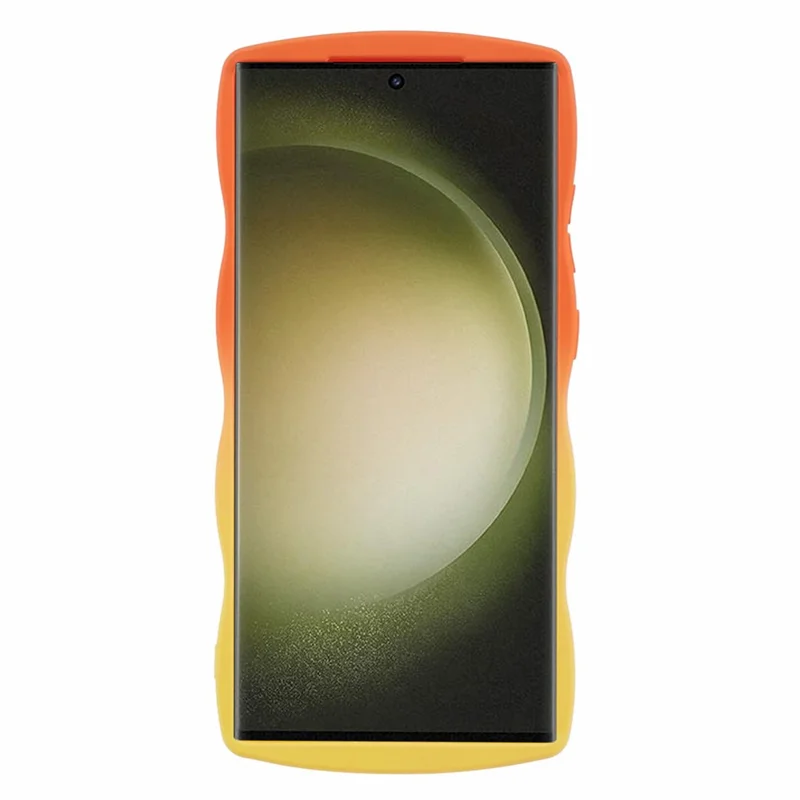 JTW Series for Samsung Galaxy S24 Ultra Wavy Edge TPU Case Dual-Side Rubberized - Orange+Yellow