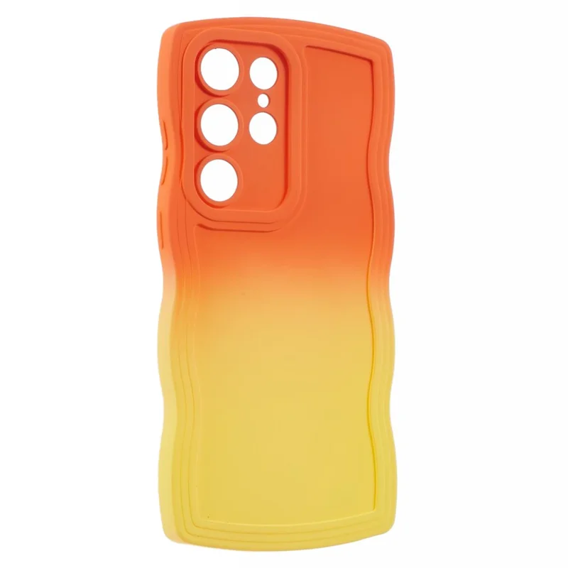 JTW Series for Samsung Galaxy S24 Ultra Wavy Edge TPU Case Dual-Side Rubberized - Orange+Yellow