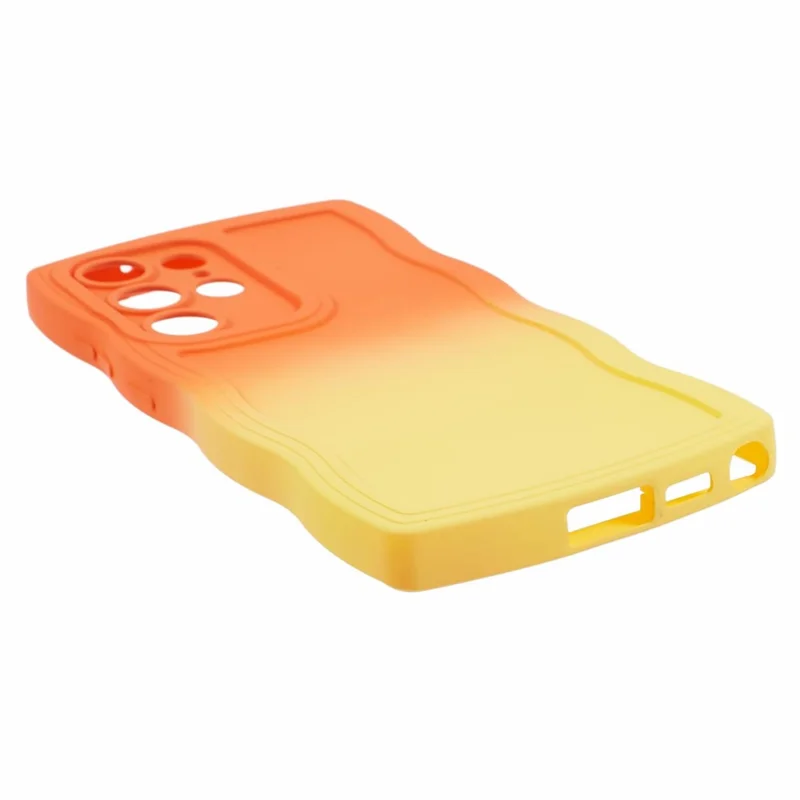 JTW Series for Samsung Galaxy S24 Ultra Wavy Edge TPU Case Dual-Side Rubberized - Orange+Yellow