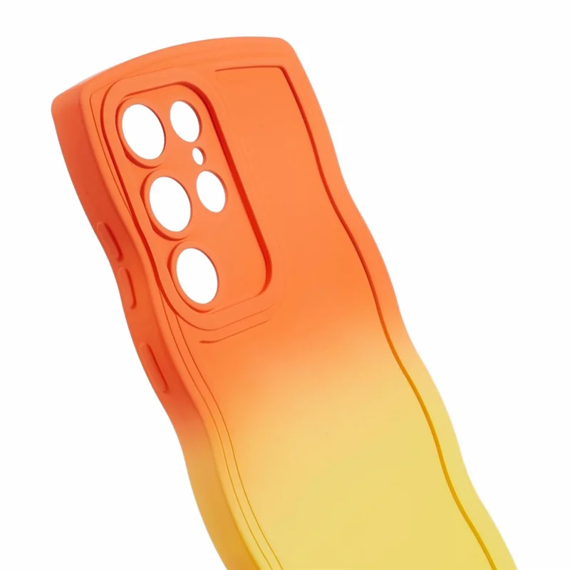 JTW Series for Samsung Galaxy S24 Ultra Wavy Edge TPU Case Dual-Side Rubberized - Orange+Yellow