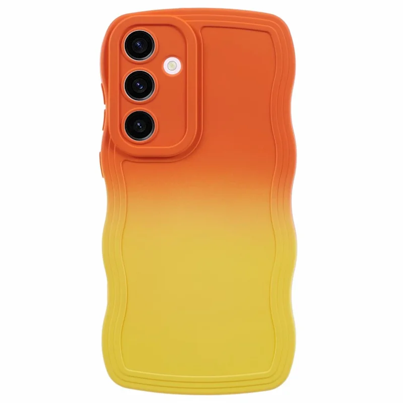 JTW Series for Samsung Galaxy S24 Phone Case Gradient Dual Color TPU Cover - Orange+Yellow