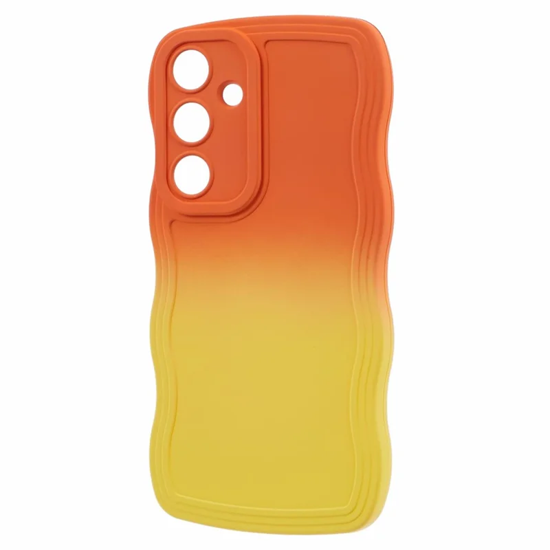 JTW Series for Samsung Galaxy S24 Phone Case Gradient Dual Color TPU Cover - Orange+Yellow