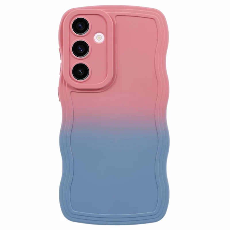 JTW Series for Samsung Galaxy S24 Phone Case Gradient Dual Color TPU Cover - Pink+Sky Blue