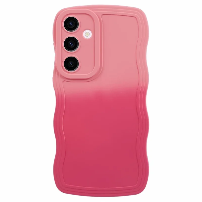 JTW Series for Samsung Galaxy S24+ Dual Color Rubberized TPU Case with Wavy Edge - Pink+Rose