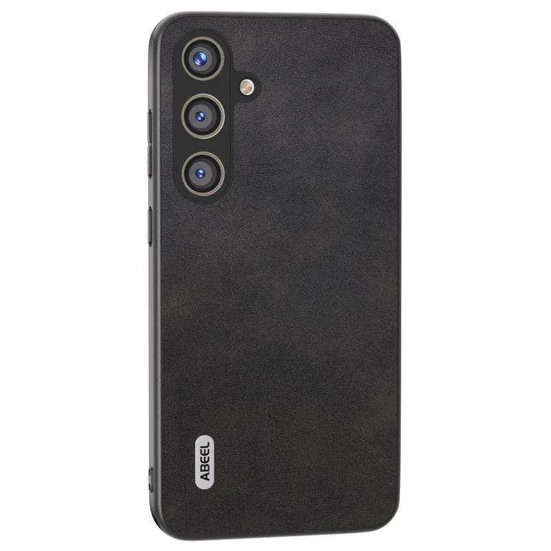ABEEL For Samsung Galaxy S24+ Case Cowhide Texture Shockproof Protective Phone Cover - Black