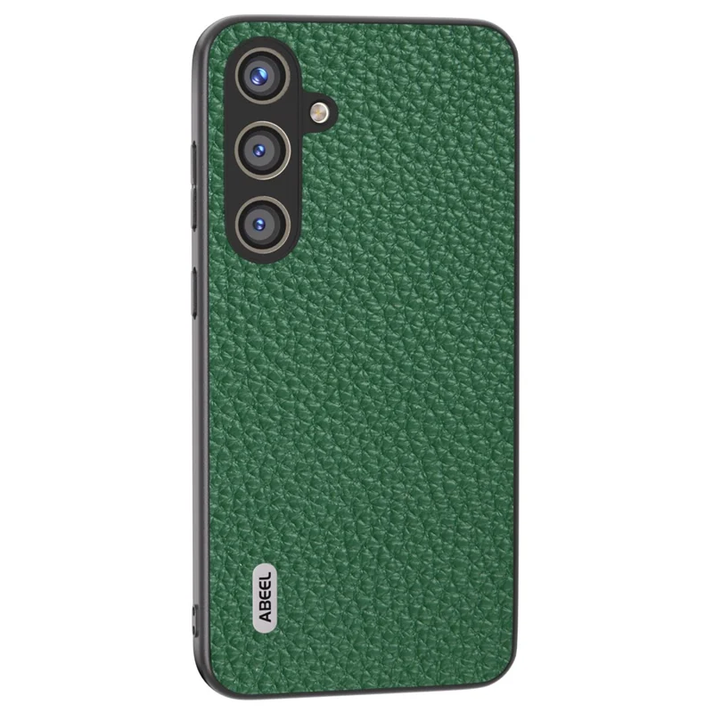 ABEEL Litchi Texture Cover for Samsung Galaxy S24+ Cowhide Leather+PC+TPU Phone Case - Green