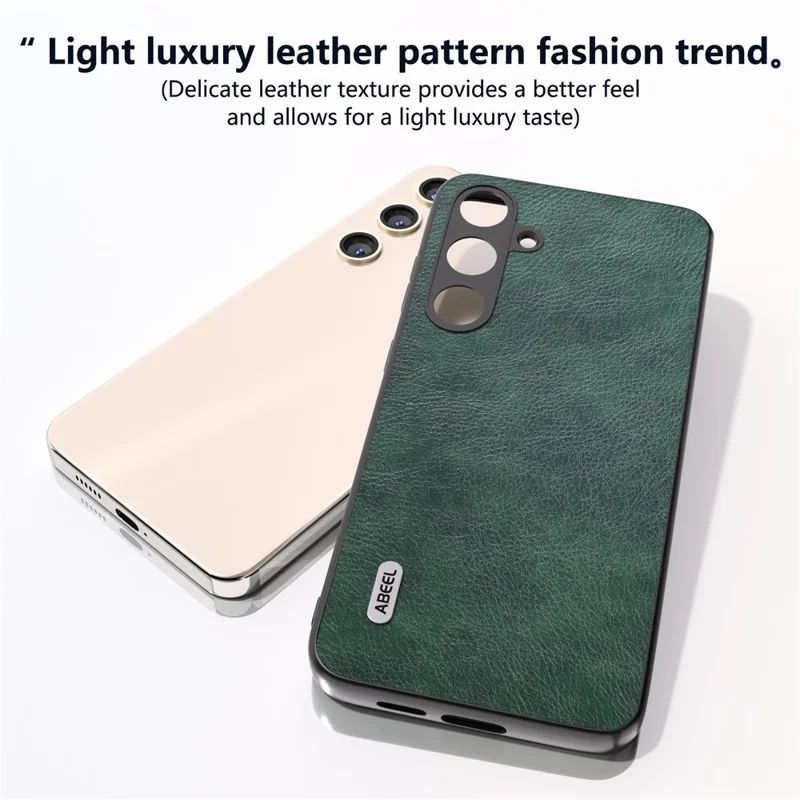 ABEEL Para Samsung Galaxy S24+ Anti-Scratch Cover Funda de Teléfono de Cuero PU Textura de Litchi - Verde