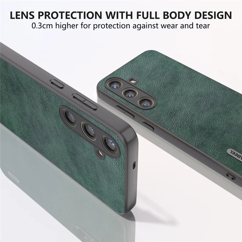ABEEL Para Samsung Galaxy S24+ Anti-Scratch Cover Funda de Teléfono de Cuero PU Textura de Litchi - Verde