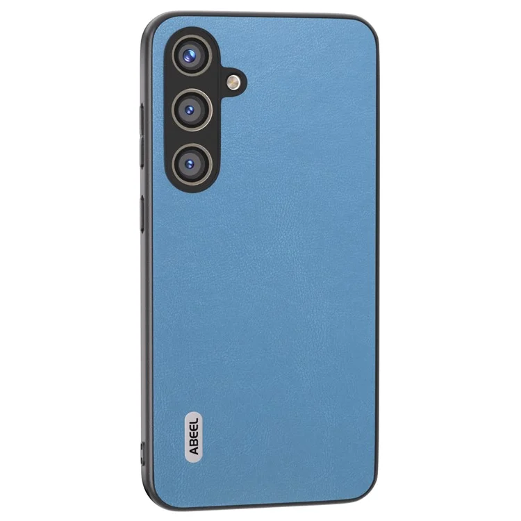 ABEEL For Samsung Galaxy S24 Textured Phone Case Slim PU Leather Shockproof Cover - Sky Blue