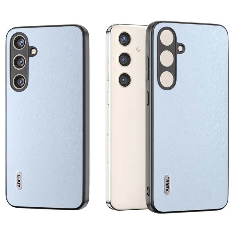 ABEEL For Samsung Galaxy S24 Phone Case Anti-Scratch Ecological Texture Leather Cover - Baby Blue