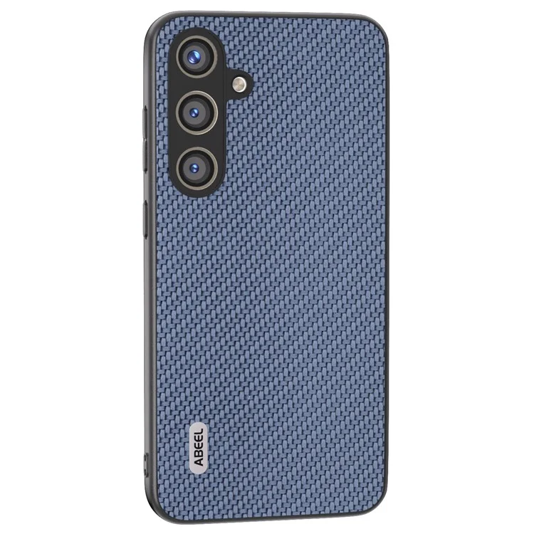 ABEEL para Samsung Galaxy S24 Caso de Textura de Fibra de Carbono PU Leather+PC+TPU Protective Phone Cover - Baby Blue