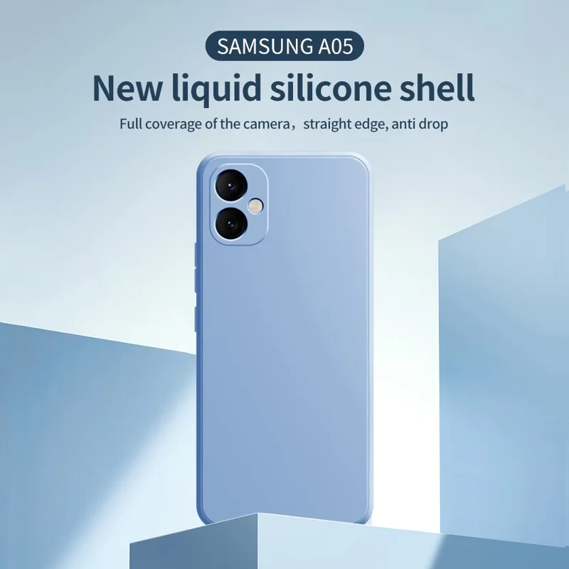 For Samsung Galaxy A05 4G TPU Case Rubberized Phone Cover with Straight Edge - Black