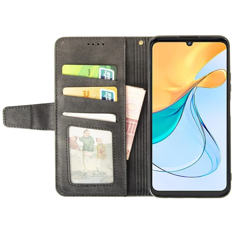 IDEWEI For ZTE Blade V50 Vita Leather Case Calf Texture Stand Wallet Phone Cover - Black