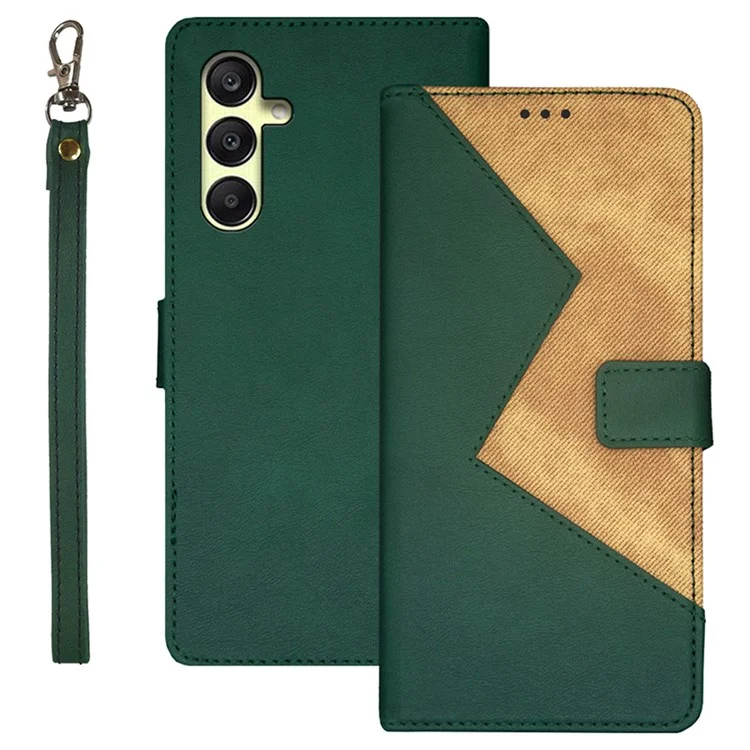 IDEWEI Pour Samsung Galaxy A25 5G (Global) (161,0 x 76,5 x 8,3 mm) Étui en cuir PU Flip Phone Cover avec fente pour carte - Vert