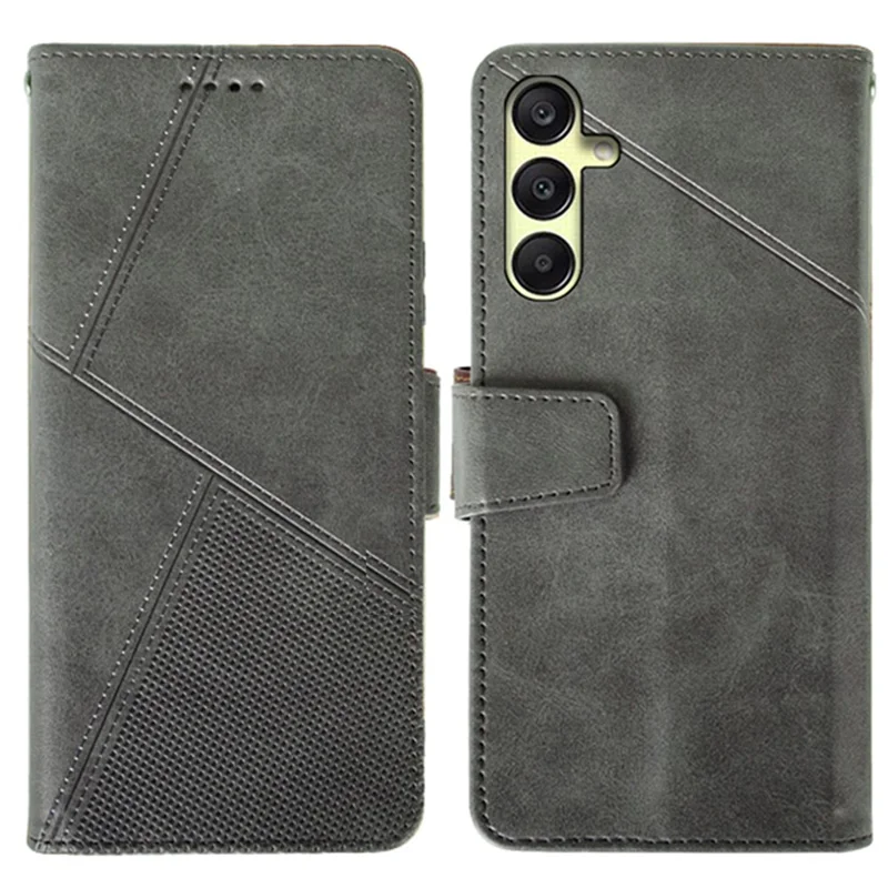 IDEWEI For Samsung Galaxy A25 5G (Global) (161.0 x 76.5 x 8.3mm) Case Calf Texture Stand Anti-Fall Phone Cover Shell - Black