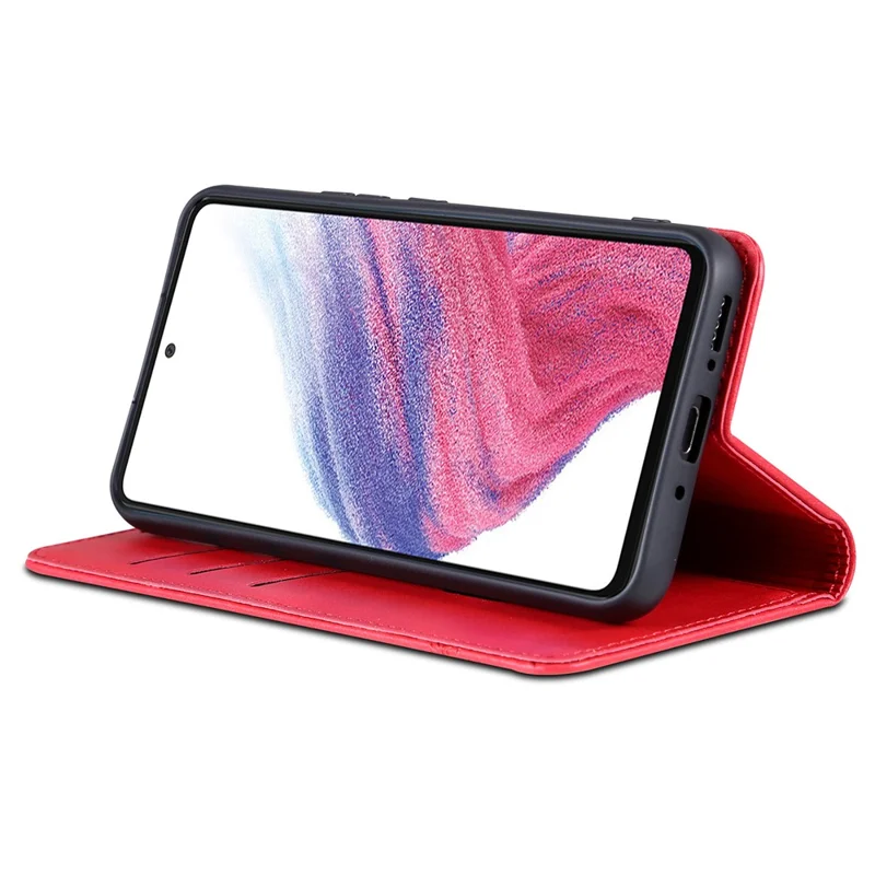 AZNS Per Samsung Galaxy A35 5G Custodia Portafoglio Magnetica Cover in Pelle PU - Rosso