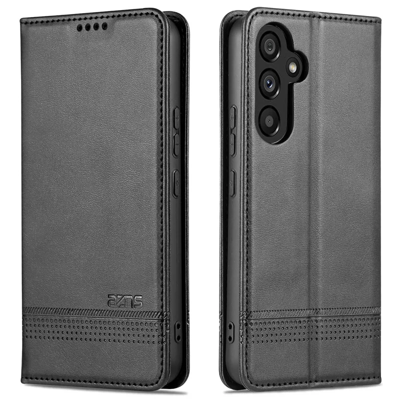 AZNS For Samsung Galaxy A55 5G PU Leather Case Magnetic Phone Cover Wallet - Black